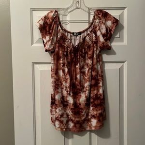 Sauci Plus Red Tie Dye Top